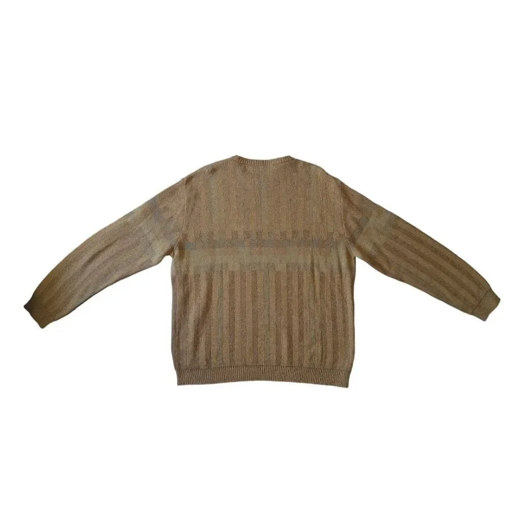Ermenegildo Zegna Yellow Tight Knit Cotton Pullover Crewneck Sweater Men's XXL